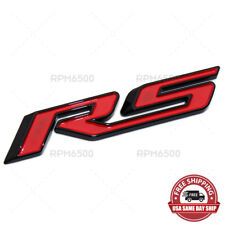 For Chevy Rs Rear Trunk Lid Nameplate Logo Fender Marker Emblem Badge Black Red