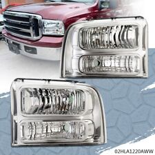 Clear Corner Clearchrome Headlights Fit For 2005-2007 Ford F250 F350 Super Duty