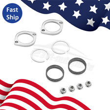 Exhaust Flange Install Kit Pair Flanges Gaskets Nuts Washers For Harley Big Twin