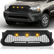 Mesh Style Abs Front Hood Grille W Led Lights Fits 2012-2015 Toyota Tacoma