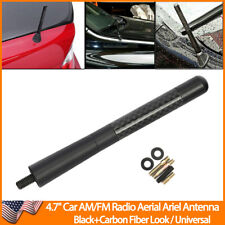 4.7 Inch Car Antenna Radio Fm Antena Black Kit Universal Screw Blackcarbon Look
