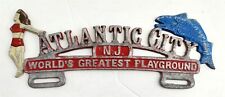 Vintage Metal License Plate Topper Aluminum Atlantic City Nj