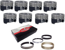 Coated Skirt Hypereutectic Flat Top Pistons W Rings For Chevrolet Sbc 350 5.7l