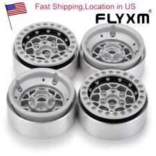 Flyxm 4pcs 1.9 Beadlock Cnc Aluminum Alloy Wheel Rims For 110 Rc Crawler Car