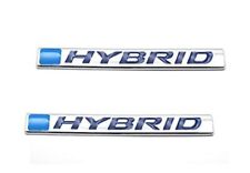 2pcs 3d Metal Hybrid Logo Car Side Fender Rear Trunk Emblem Badge Decals Sticker
