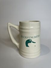 Ducks Unlimited Large Pottery Beer Mug Turquoise Decal