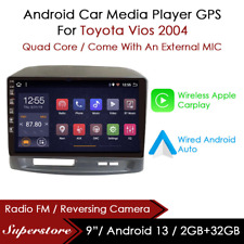 9 Android 13 Carplay Auto Car Stereo Head Unit Gps For Toyota Vios 2004 Black