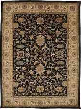 Black Floral Modern Thick Pile 10x13 Oriental Hand-tufted Rug Wool Decor Carpet