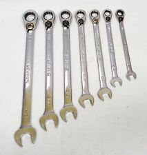 Snap-on Soxrr707 7pc 12point Sae Flank Drive Reversible Ratchet Combo Wrench Set