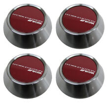 Set Of 4 Work Wheels Emotion High Center Caps Red For Zr10 T7r D9r Kiwami T5r