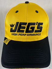 Jegs Hat High Performance Auto Parts Yellow Ball Cap Adjustable Strap Hat