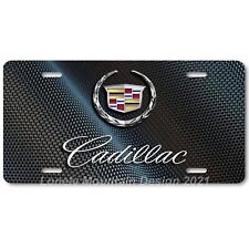 Cadillac Wreath Inspired Art On Carbon Flat Aluminum Novelty License Tag Plate