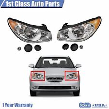 Set Of 2 Front Leftright Headlight For 07-10 Hyundai Elantra 1592045 1592046