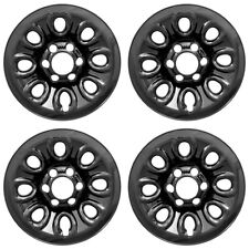 Set Of 4 17 Black Wheel Skins Full Rim Covers Center Hub Caps For Chevy 6 Lug
