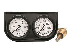 Auto Meter Autogage 2 Gauge Oil Press Water Temp Black Console 2-116 White