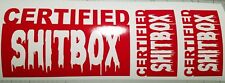 Certified Shitbox Vinyl Window Decals 3pc Truck Window Car Window Sticker