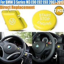 Yellow Steering Wheel Mstart Stop Engine Button For Bmw E90 E91 E92 E93 2007-13
