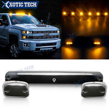3x Amber Led Cab Roof Marker Top Lights For Chevrolet Silverado 1500 2500 3500