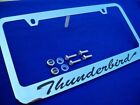 For Ford Thunderbird Chromed Metal License Plate Frame With Logo Screw Caps