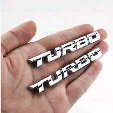 2pcs Silver Turbo Logo Car Styling Metal Emblem Badge Decal Sticker Accessories