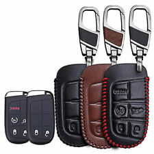 Remote Key Fob Cover Ring Chain Case For Jeep Grand Cherokee Chrysler Dodge Fiat