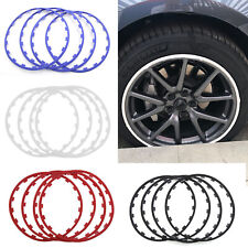 4pcs 16-20 Inch Car Wheel Hub Rim Trim Tire Ring Guard Strip Protector Decor
