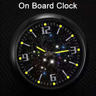 1x Luminous Diamond Quartz Analog Watch Stick On Car Clock Accessories Black