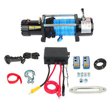 Electric Winch 12v Synthetic Rope Towing Truck Off-road 4wd 12000lbs