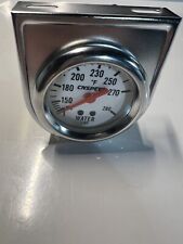 2 Water Temperature Gauge 100-220 F White Face With Chrome Mounting Bracket
