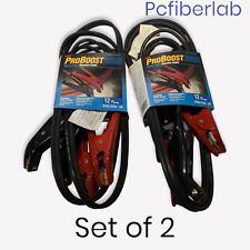 Set Of 2 Proboost 2000 8 Awg 12ft Hd Jumperbooster Cable 100 Pure-copper