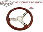 C3 Corvette Mahogany Wood Steering Wheel W3 Chrome Spokes 1968-1982 X2544