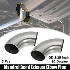 2pcs Od 2.25 90 Degree 1.5mm Thickness Bend Tube Exhaust Elbow Pipe For Car