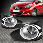 For 12-14 Toyota Yaris Sedan Clear Lens Bumper Fog Light Lamps Wbezelswitch
