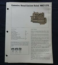 1967 Genuine Cummins Custom Rate Nhct-270 Diesel Engine Specification Brochure