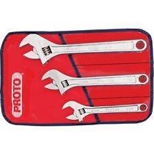 Proto J795a 3-piece Satin Finish Extra-wide Jaw Adjustable Wrench Set