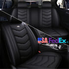 Pu Leather Front Rear Full Set Car Seat Cover Cushion Black Full Surrounded Us