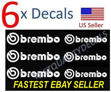 6 Brembo Style Brake Caliper Decal Sticker Vinyl White Oracal - Free Shipping