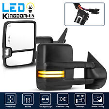 For 07-13 Chevy Silverado 1500 Power Heated Tow Mirrors Dynamic Led Turn Signal