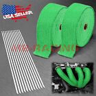 2 Rollx2 50ft Green Exhaust Thermal Wrap Manifold Header Isolation Heat Tape