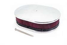 12 Smooth Polished Aluminum Oval Air Cleaner Dome Kit W Washable Filter