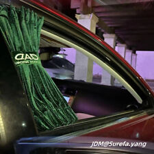 Jdm Dad Green Villus Vip Car Curtains Luxury Window Shade Valance 50s Universal
