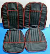 New Front Seat Covers Seat Upholstery Mg Midget 1965-68 Black W Red Trim