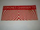 Original Vintage Dodge Coronet Charger 1973 Owners Manual