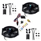 2x 10 Electric Radiator Cooling Fan W Thermostat Relay Mounting Kit Black