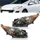 Pair Headlights Halogen Rh Lh Clear Lens Fit For 2010-2013 Mazda 3
