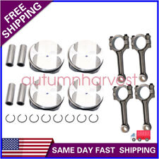 New Pistons Rings Connecting Rod Kit For Buick Chevrolet Gmc Saturn 2.4l