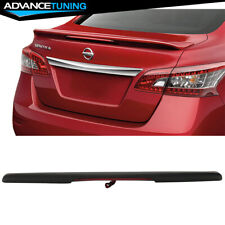 Fits 13-19 Nissan Sentra Oe Factory Style Matte Black Trunk Spoiler Wing W Led