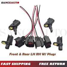 4pc Abs Wheel Speed Sensor W Connector Front Rear For Ford Jaguar Lincoln Volvo