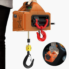 3-in-1 Mini Electric Hoist Winch Portable Crane 1100lbs 25ft With Remote Control