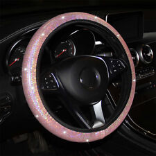Auto Pink Women Car Diamond Steering Wheel Cover Bling Shining 1537-38cm